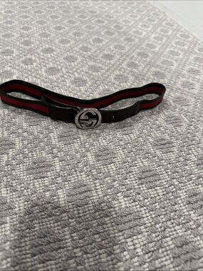 Gucci Green and Red Web Stripe boys Belt Bag with Silver GG Buckle